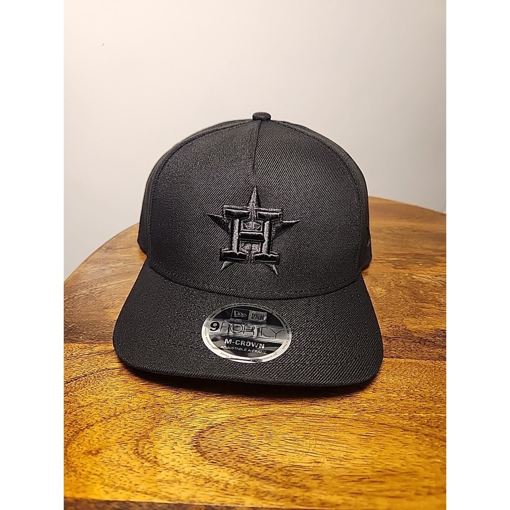 Houston Astros New Era 9Forty A-Frame Snapback Charcoal Blackout Hat Cap NWT - Picture 1 of 4
